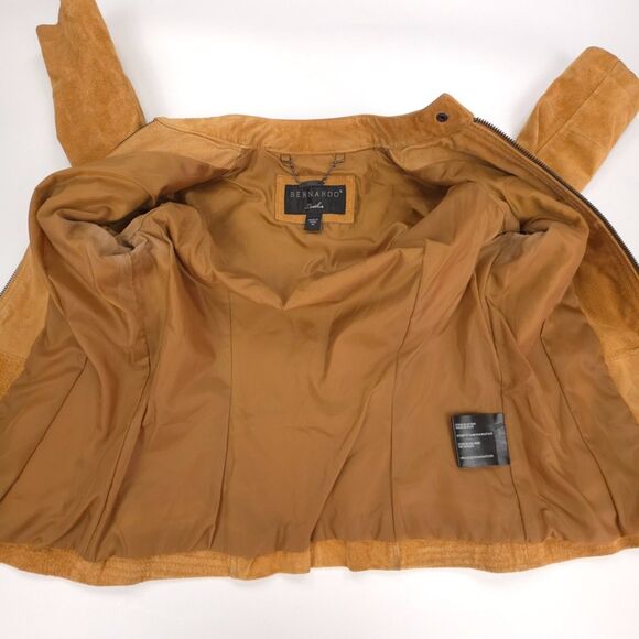 BERNARDO Suede Leather Tailored Biker Jacket Old Money Clean Girl Moto Western - Picture 8 of 9